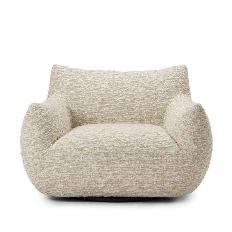 Margot Swivel Chair Solema Cream Front Facing View Four Hands
