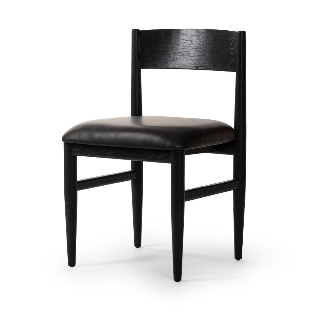 Mavery Armless Dining Chair Sierra Espresso Angled View Four Hands