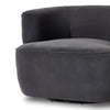 Mila Swivel Chair Henry Charcoal Lower Angled View 107195-011