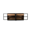 Millie Large Sideboard Matte Black Front Facing View with Open Drawers 230632-001

