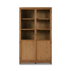Millie Panel and Glass Door Cabinet Drifted Oak Solid Front View Four Hands