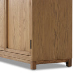 Millie Panel and Glass Door Cabinet Drifted Oak Solid Legs Detail 235949-002