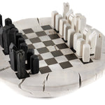 Modern Chess Set Ivory Angled Top View 230311-002