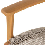 Novato Outdoor Chair Auburn Eucalyptus Armrest Detail Four Hands