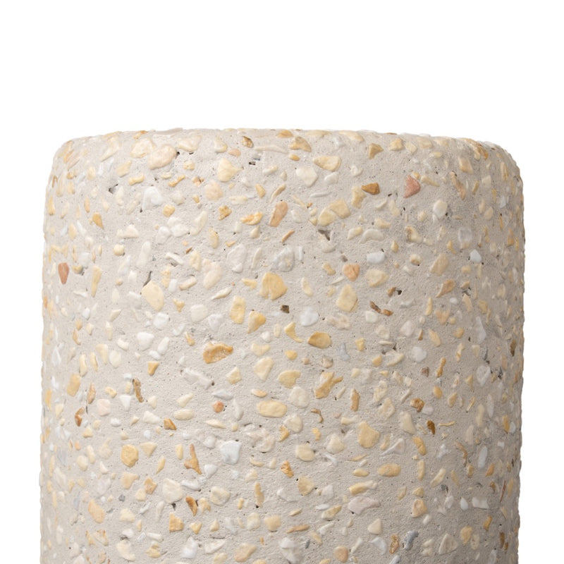 Orlan Outdoor End Table Pure Terrazzo Textured Rounded Edge 238364-001