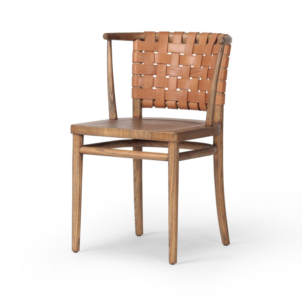 tobacco brown dining chairs Trine Chair, Dark Oak, Leather dried wood prevents warping Noble House Dirk Brown +