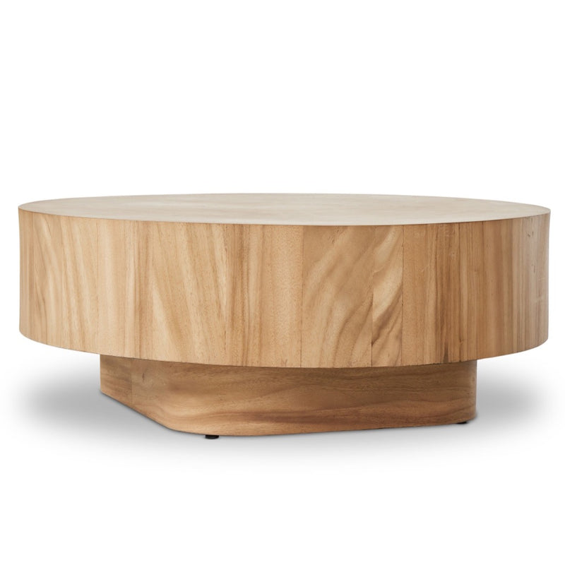 Four Hands Posta Coffee Table Gold Guanacaste Veneer Side View