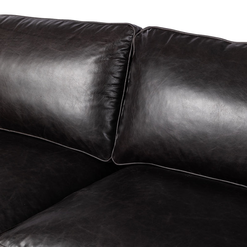 Reese Sofa Sonoma Black Top Grain Leather Seating 100061-006