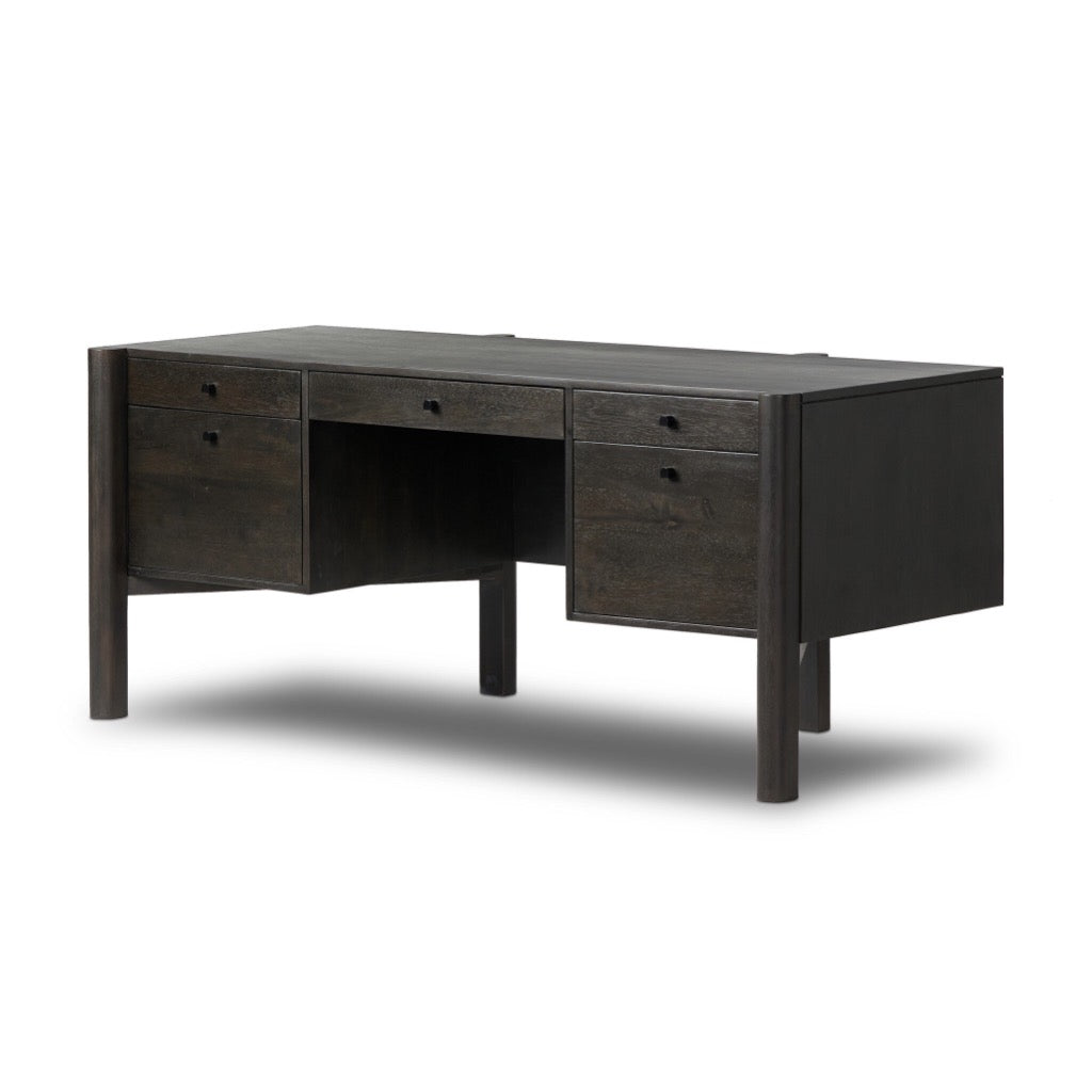 Four Hands Reza Desk - Worn Black Parawood