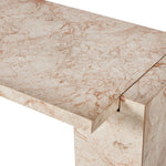 Four Hands Romano Console Table Desert Taupe Marble Natural swirls Detail