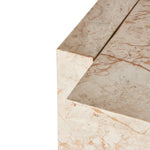 Romano Console Table Desert Taupe Marble Corner Detail 237777-001
