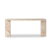 Four Hands Romano Console Table Desert Taupe Marble Front Facing View