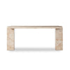 Romano Console Table Desert Taupe Marble Back View 237777-001