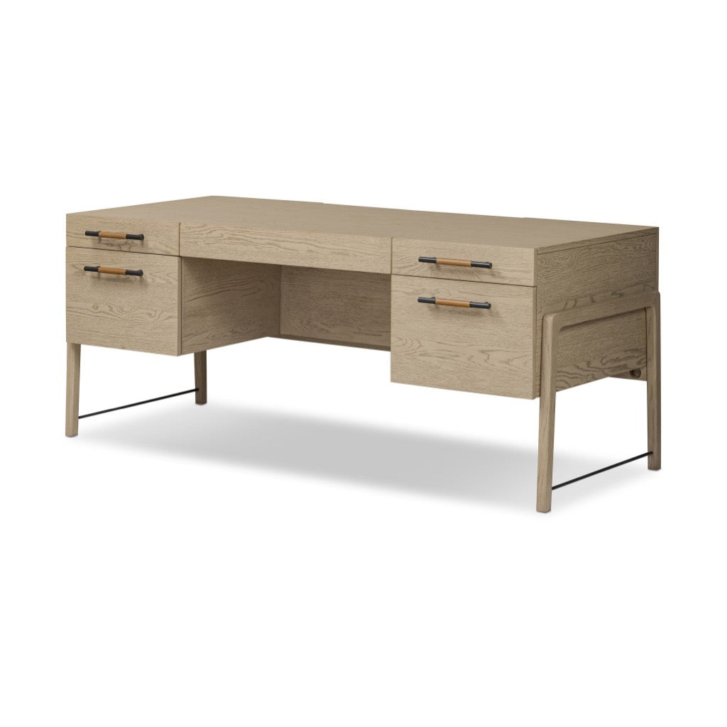 Four Hands Rosedale Executive Desk - Yucca Oak Veneer