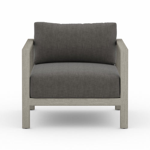 Sonoma Outdoor Chair Weathered Grey/Charcoal Front View JSOL-10301K-562