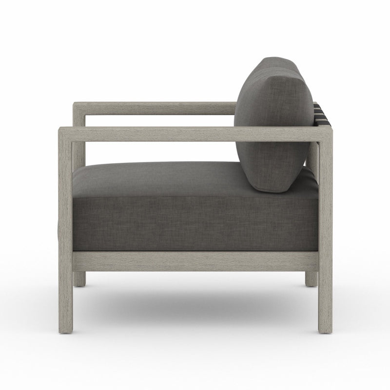 Sonoma Outdoor Chair Weathered Grey/Charcoal Side View Four Hands