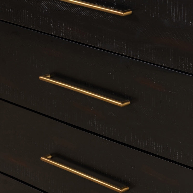 Suki 5 Drawer Tall Boy Dresser Brass Handles Detail 108034-003
