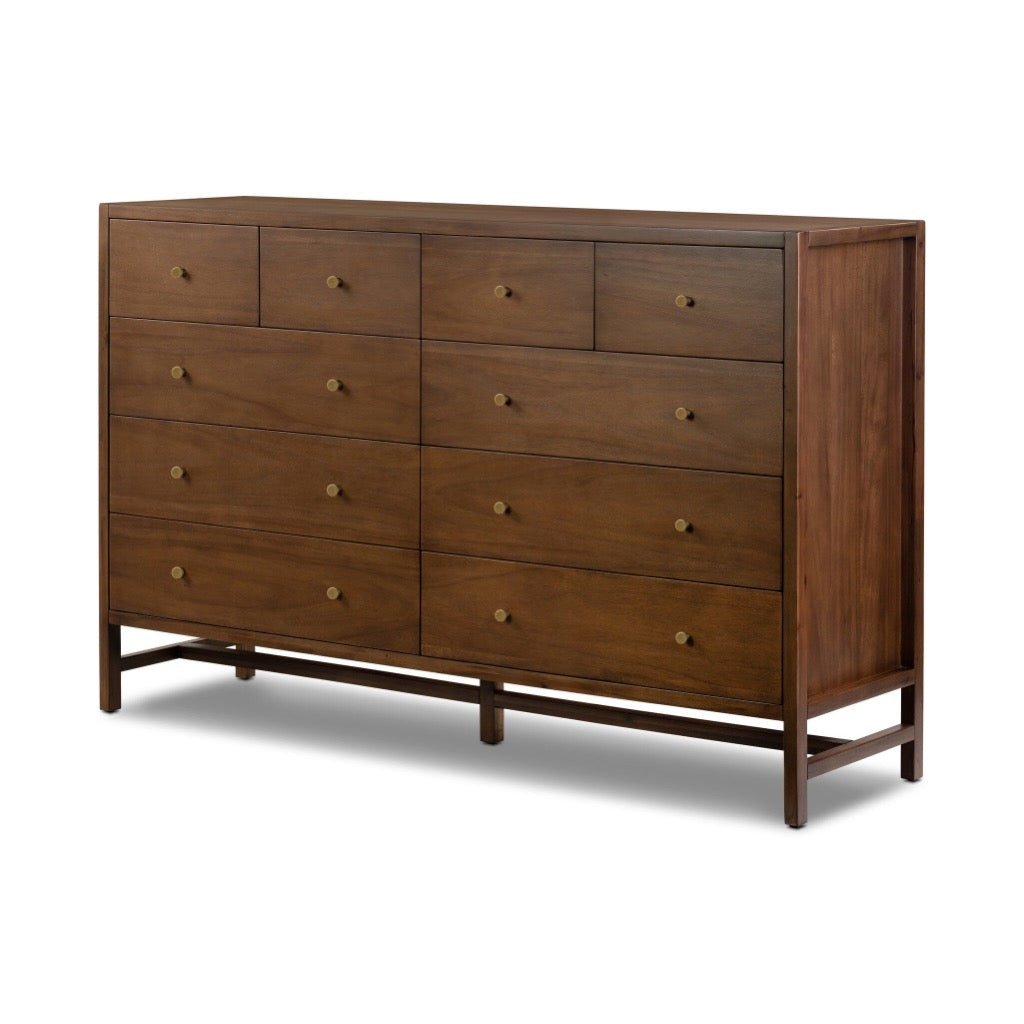 Four Hands Sullivan 10 Drawer Dresser - Saddle Tan Veneer
