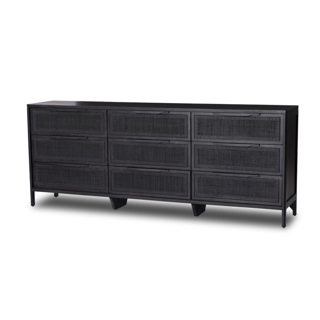 Four Hands Sydney 9-Drawer Dresser Black Cane Four Hands Sydney 9-Drawer Dresser Black Cane