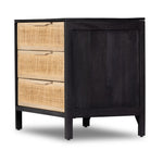 Four Hands Sydney Large Nightstand Black Wash Mango Angled View