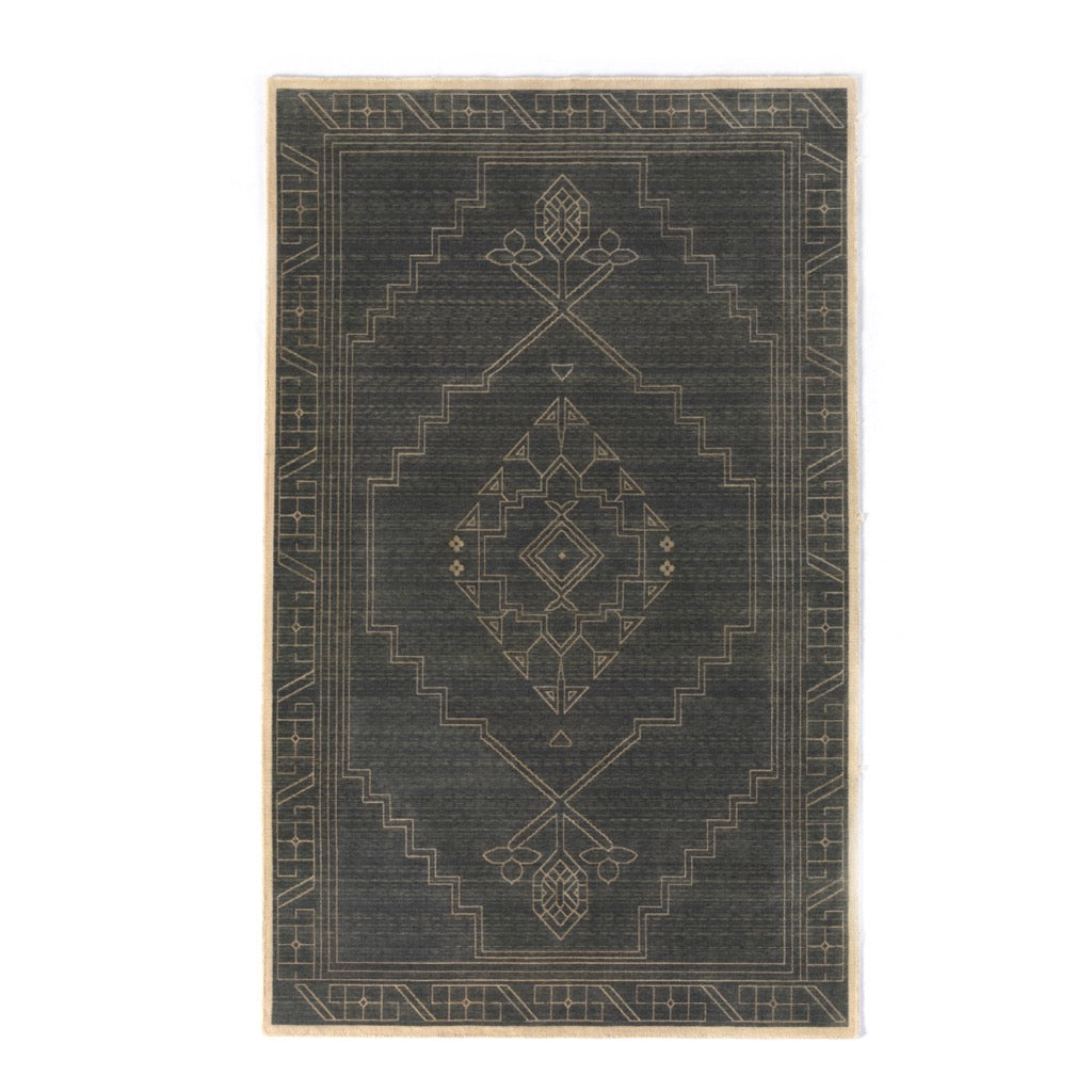 Taspinar 5' x 8' Rug Charcoal Top View Four Hands