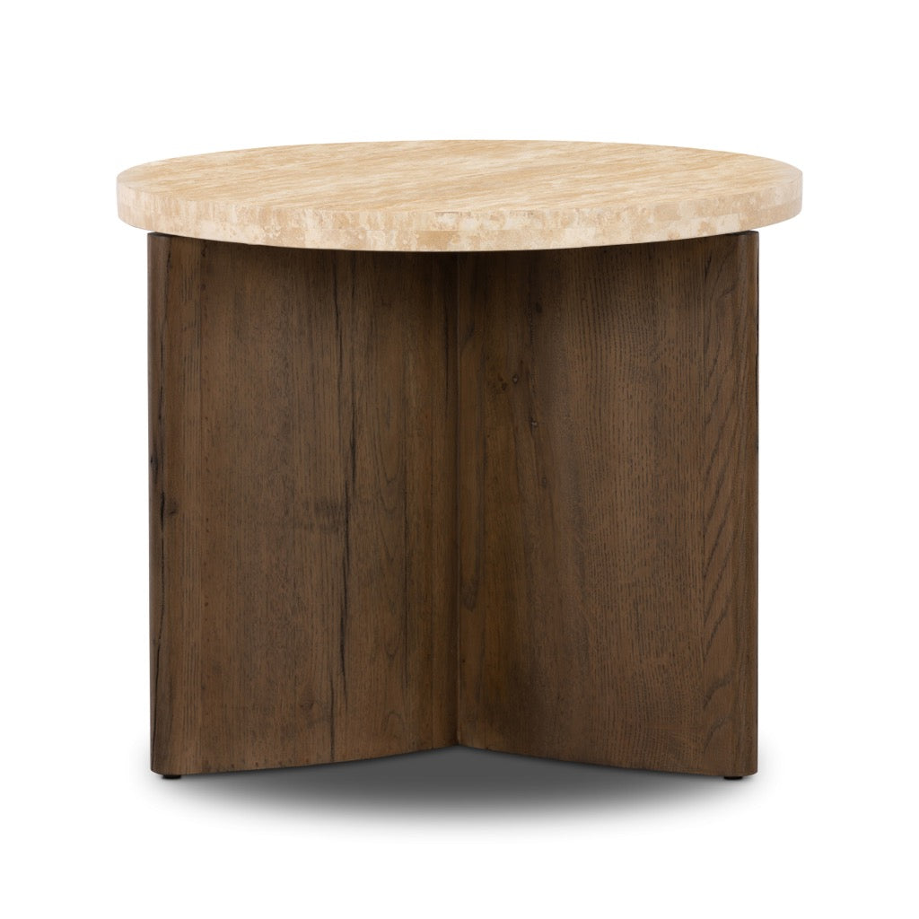 Toli End Table Rustic Fawn Veneer Front Facing View 228128-005
