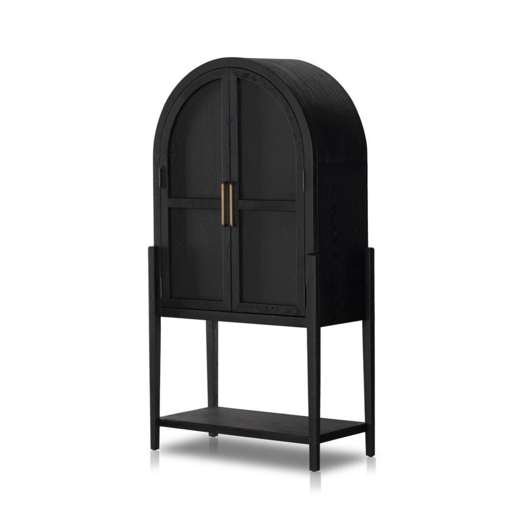 Tolle Bar Cabinet Drifted Matte Black Angled View 234848-001