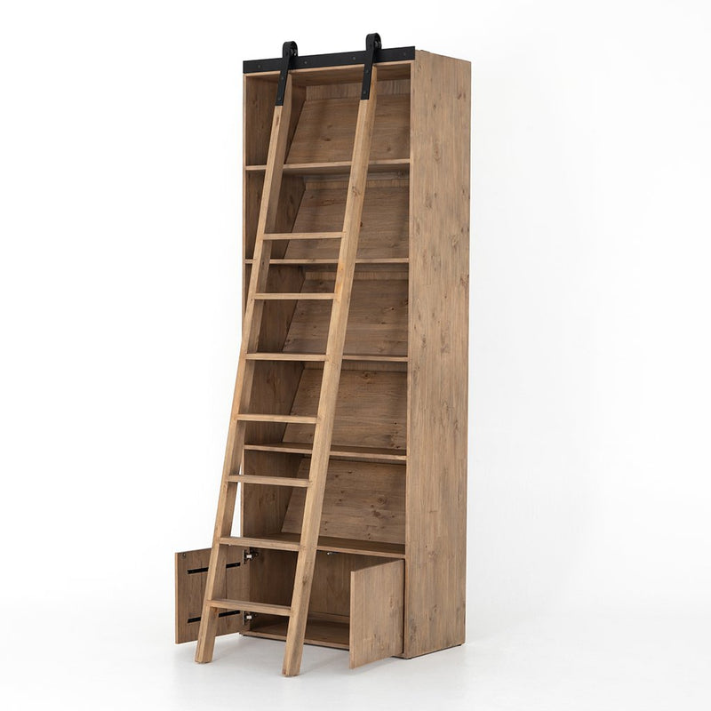 Bane Bookshelf with Ladder Doors Open