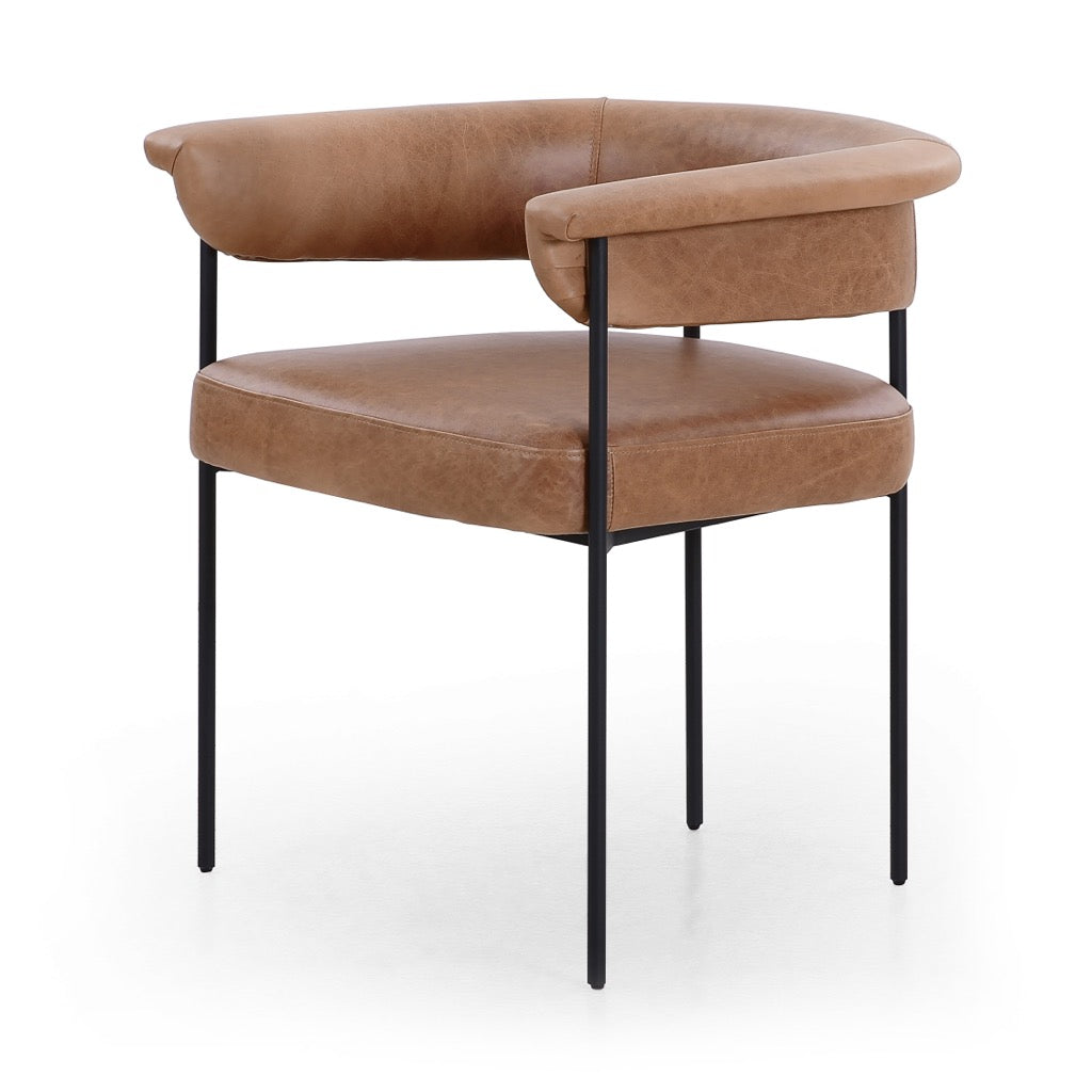 Carrie Top Grain Leather Dining Chair Four Hands