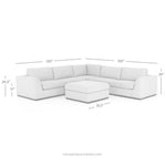 Ottoman and Dimensions Detail Colt Sectional Sofa - Aldred Silver