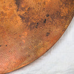 Round Hammered Copper Dining Table Top Detail
