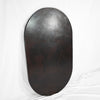 Alternative Profile View of Hammered Copper Tabletop - Capsule Shape - Dark Brown Patina - Artesanos