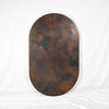 Hammered Copper Tabletop - Dark Natural Finish - Capsule Shape - Artesanos
