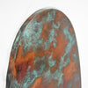 Detail View of Hammered Copper Tabletop - Oval Shape - Verdegris Patina - Artesanos