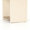 Hugo End Table Parchment White Base Angled View Four Hands