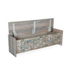 Ibiza 60" Reclaimed Wood Storage Bench top is opened