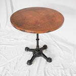 Round copper bistro table