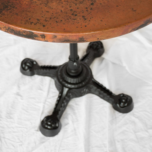 ornate copper bistro table