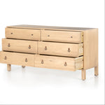 Isador 6 Drawer Dresser angled view with drawers open