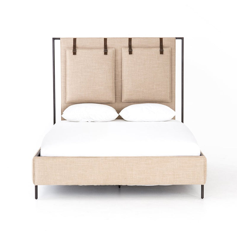 linen upholstery bed queen