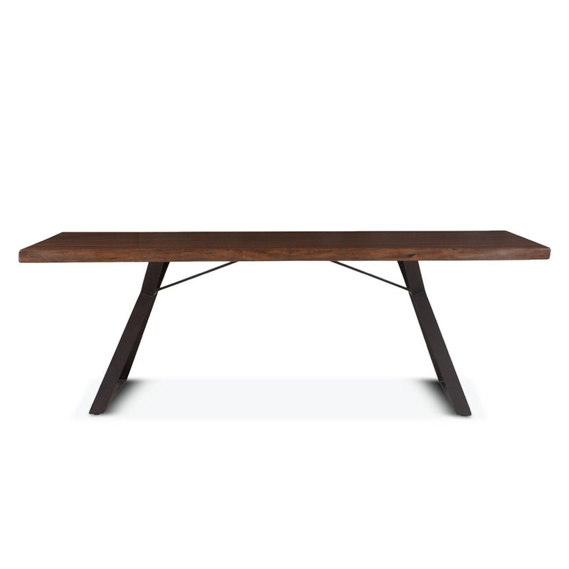 London Loft Modern Live Edge Dining Table front view