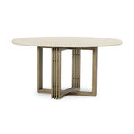 Mia Round Dining Table Parchment White Four Hands