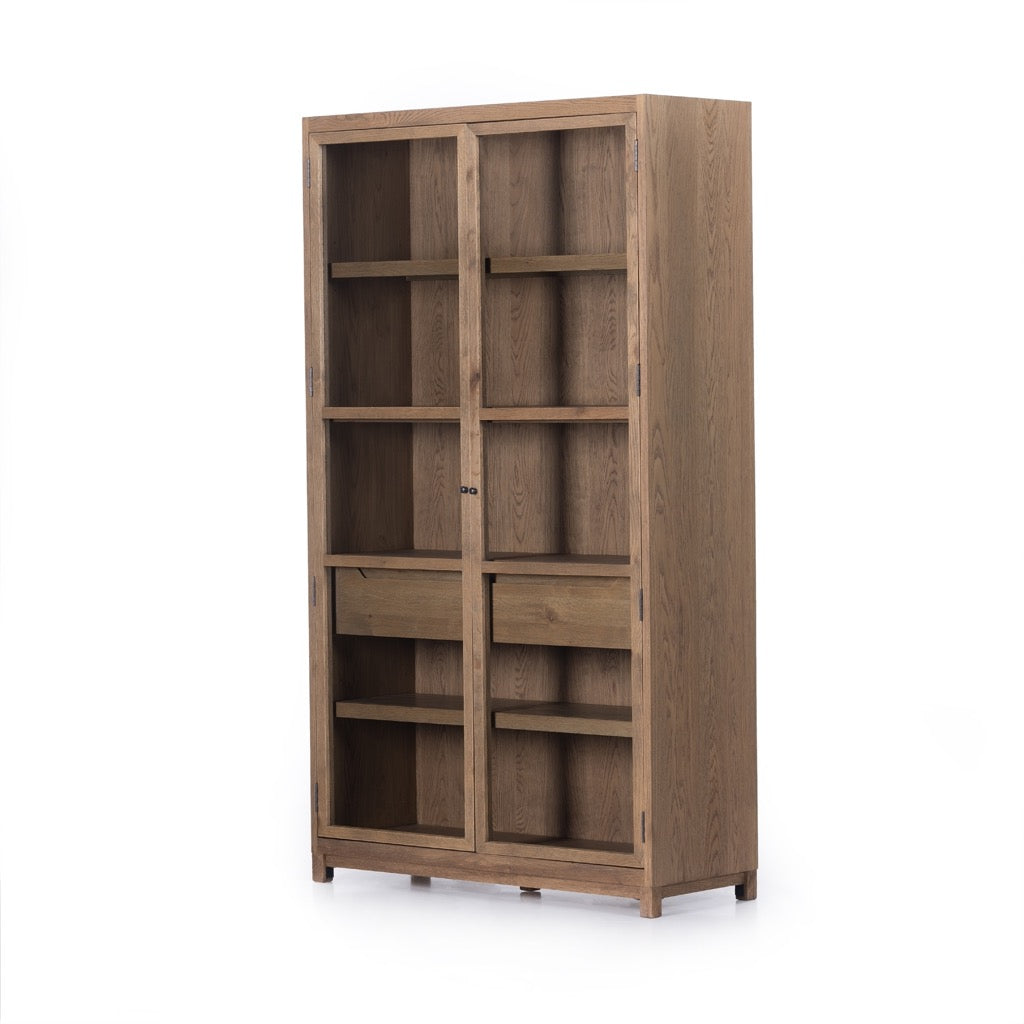 Four Hands Millie Cabinet - Drifted Oak Solid angled view