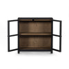 Millie Small Cabinet Drifted Matte Black Open Cabinet Front View 227825-001
