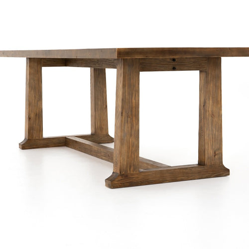 Otto Dining Table Honey Pine Angled Lower View Four Hands