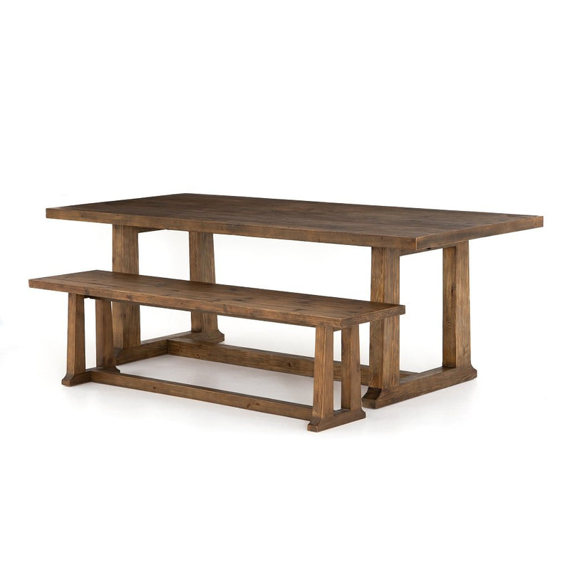 Otto Dining Table Honey Pine Table and Seat Bench Four Hands