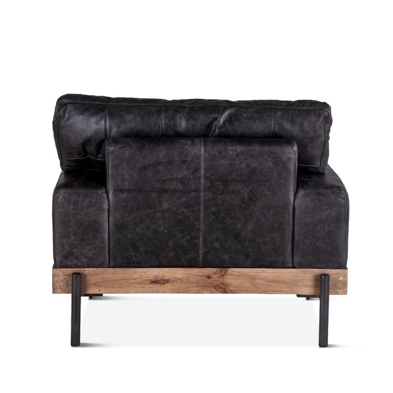 Portofino Leather Armchair Morocco Black back view