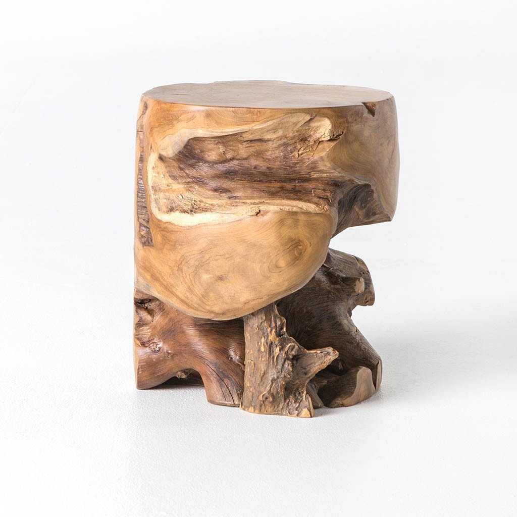 スツール nokta Teak Block Stool Teak Stool - Natural | Four Hands