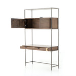 Trey Modular Wall Desk Angled View Open Cabinet