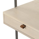 Trey Modular Wall Desk Dove Poplar Top Grain Leather Pulls